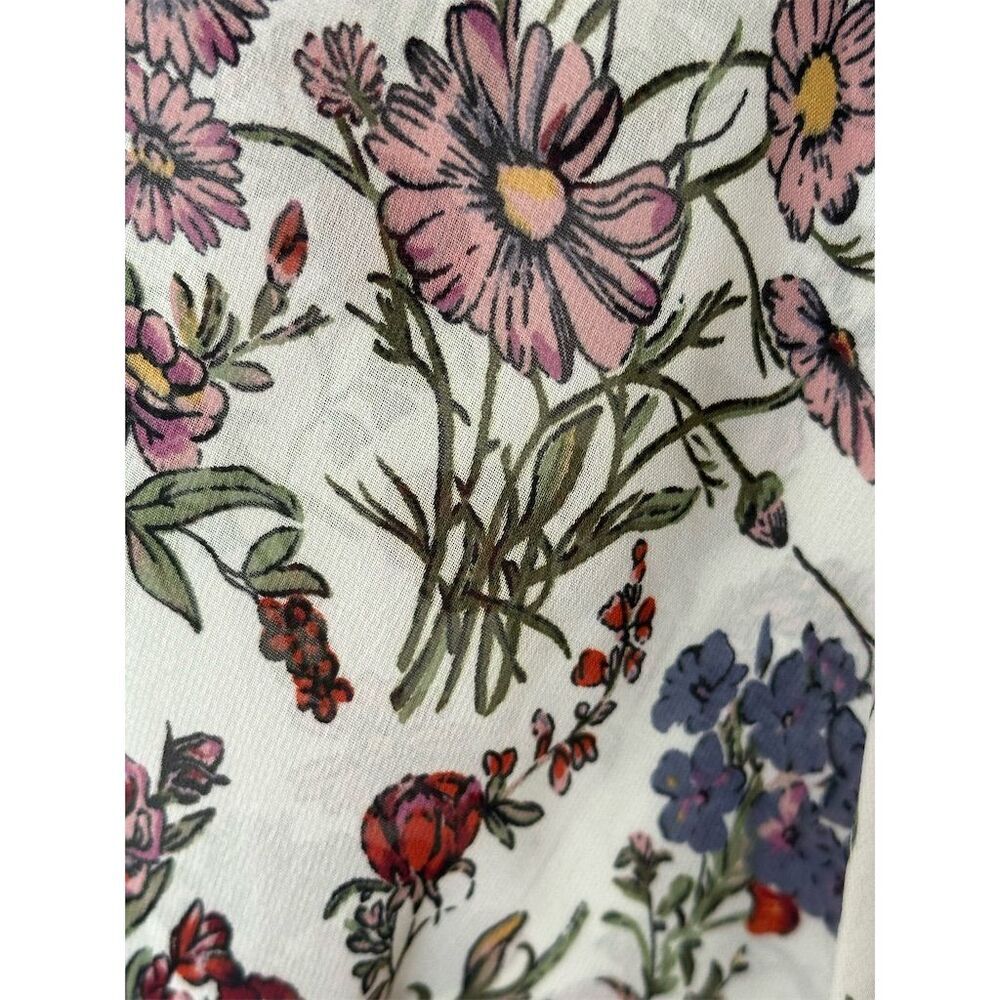 Lulu’s Women's Floral Wrap Top V-Neck Short Sleeve Blouse Size M - Picture 4 of 6